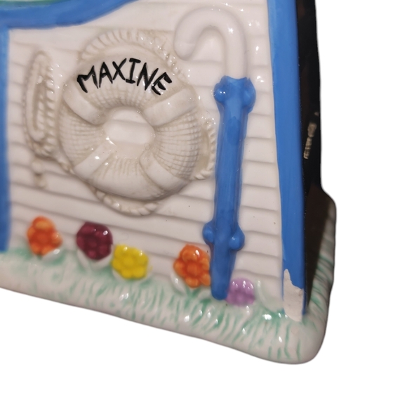 RARE Maxine by J. Wagner "No Double Dipping" Large Pool Themed Chip & Dip Bowl - Picture 12 of 12